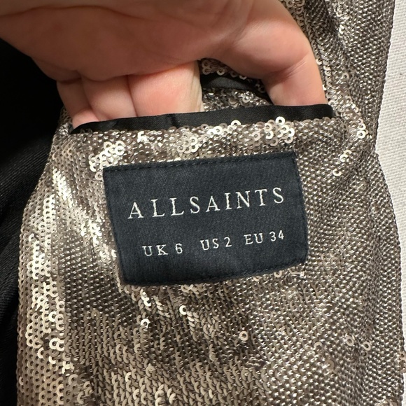 RTR AllSaints Leigh Sequin Blazer - size 2 - Picture 7 of 7